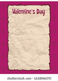 Valentine Days Paper Template Vector