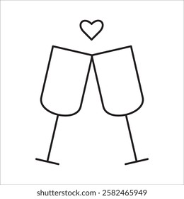 Valentine days stok icon outline vector