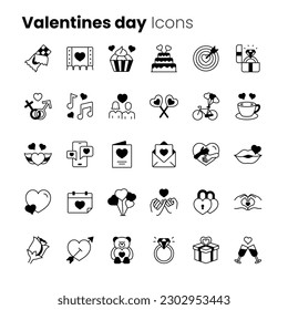 Valentine days vector icon set