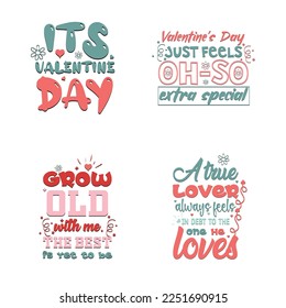 Valentine daytypographyt shirt design set 