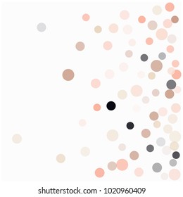 Valentine Decoration, Tender Snowflake Storm Vector Confetti. New Year, Valentine, Party or Birthday Celebration Falling Dots, Flying Circles Festive Background. Love, Romance Glamour Confetti Border.