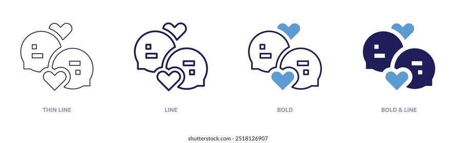 Valentine decorations icon in 4 different styles. Thin Line, Line, Bold, and Bold Line. Duotone style. Editable stroke.