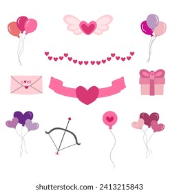 Valentine Decorative Elements, valentine icon, pink valentine decorative element