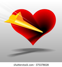 valentine deep heart arrow vector