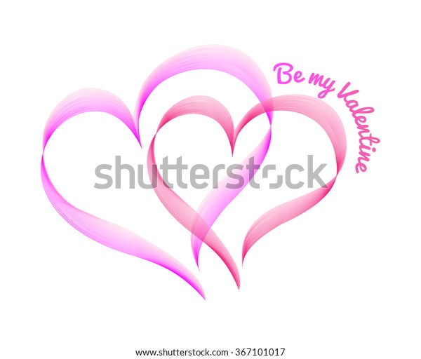 Valentine Design Double Heart Inscription Backgrounds Stock Vector