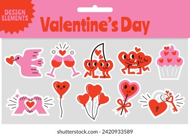 Valentine Design Element für Website, Anwendung, Druck, Dokument, Poster, Aufkleber Design, etc.