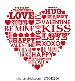 valentine design with heart shape text