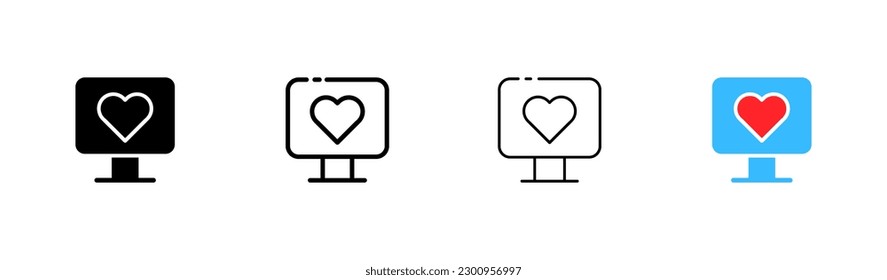 Valentine. Different styles, colored, valentines icons. Vector.