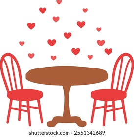 valentine dinner day couple restaurant romantic table vector art