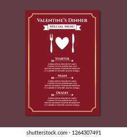 Valentine Dinner Menu