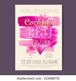 Valentine disco poster. Valentine background
