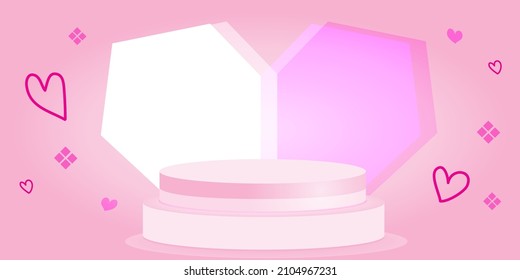 Valentine display sale background, Showing love and care to customer with the writing heart shape.