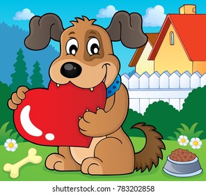 Valentine dog theme image 2 - eps10 vector illustration.