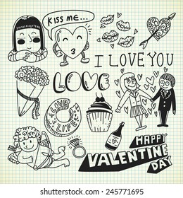 Doodle Seamless Pattern Vector Texture Stock