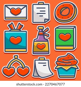 Valentine doodle cartoon illustration design