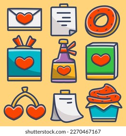 Valentine doodle cartoon illustration design