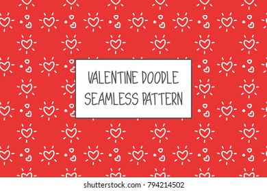 Valentine doodle pattern. Design of hand drawn elements for St. Valentine's day, wedding, proposal.