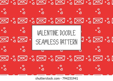 Valentine doodle pattern. Design of hand drawn elements for St. Valentine's day, wedding, proposal.