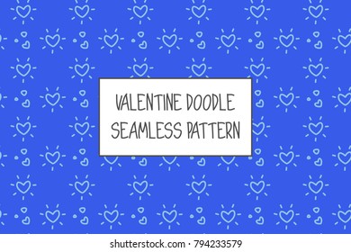 Valentine doodle pattern. Design of hand drawn elements for St. Valentine's day, wedding, proposal.