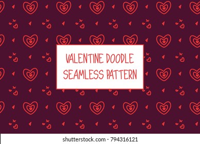 Valentine doodle pattern. Design of hand drawn elements for St. Valentine's day, wedding, proposal.