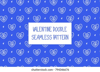 Valentine doodle pattern. Design of hand drawn elements for St. Valentine's day, wedding, proposal.