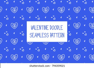 Valentine doodle pattern. Design of hand drawn elements for St. Valentine's day, wedding, proposal.