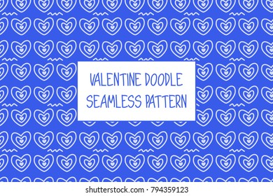 Valentine doodle pattern. Design of hand drawn elements for St. Valentine's day, wedding, proposal.