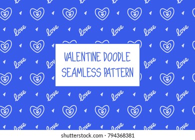 Valentine doodle pattern. Design of hand drawn elements for St. Valentine's day, wedding, proposal.