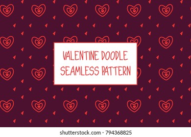 Valentine doodle pattern. Design of hand drawn elements for St. Valentine's day, wedding, proposal.