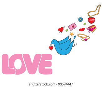 Valentine doodles set