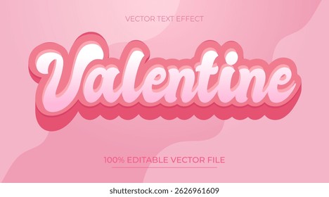 Valentine editable text effect 3d font effect pink color theme