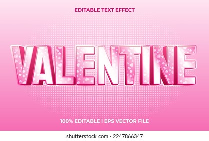 valentine editable text effect, lettering typography font style, sweet 3d text for romance