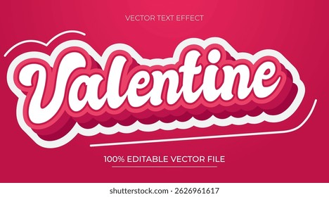 Valentine editable text effect template 3d font effect pink color