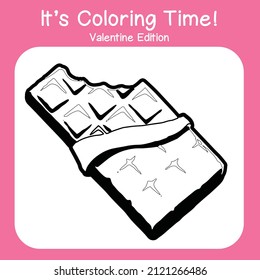 Valentine edition coloring worksheet. Educational printable coloring worksheet. Coloring game for preschool children. Black and white vector illustration. Motor skills education.