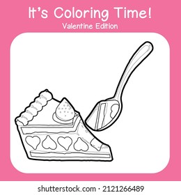 Valentine edition coloring worksheet. Educational printable coloring worksheet. Coloring game for preschool children. Black and white vector illustration. Motor skills education.