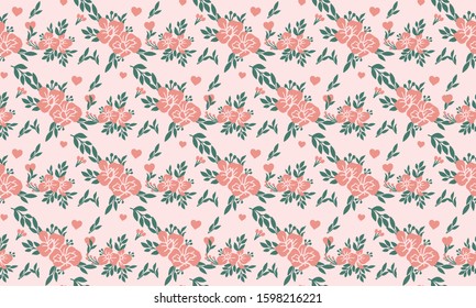 Valentine elegant flower pattern background, with beautiful peach flower design.