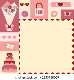 Valentine element, Decoretive thing about Love concept with space for text