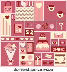 Valentine element, Decoretive thing about Love concept 