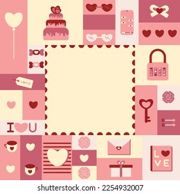 Valentine element, Decoretive thing about Love concept with space for text