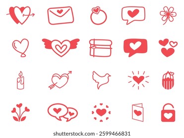 Valentine Element Icon Design Set