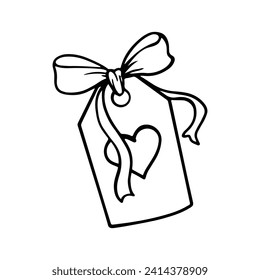 Valentine Element Illustration. Hand-Drawn Doodle Valentine Sign and Symbol Tag
