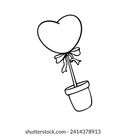 Valentine Element Illustration. Hand-Drawn Doodle Valentine Sign and Symbol Balloon