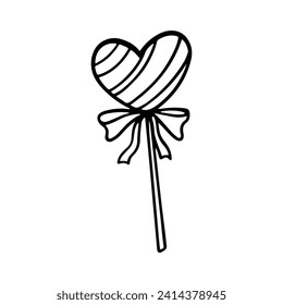 Valentine Element Illustration. Hand-Drawn Doodle Valentine Sign and Symbol Candy