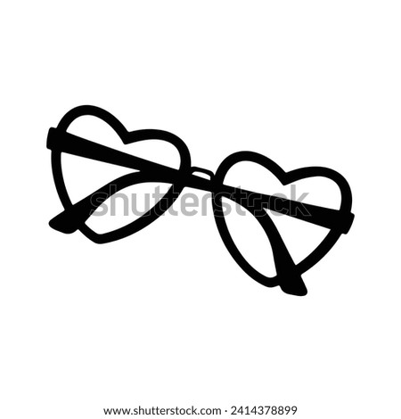 Valentine Element Illustration. Hand-Drawn Doodle Valentine Sign and Symbol Glasess