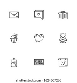 Valentine Elements Outline Style Icon Set