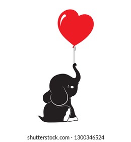 Valentine elephant with heart