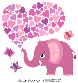 Valentine Elefant Thema Bild 5 - eps10 Vektorgrafik.