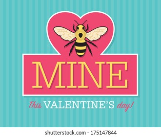 Valentine emblem with bee.