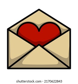 San Valentín Encima Con Icono Del Corazón. Contorno de negrita editable con diseño de relleno de color. Ilustración vectorial.