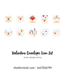 Valentine Envelope Icon Set Heart Love